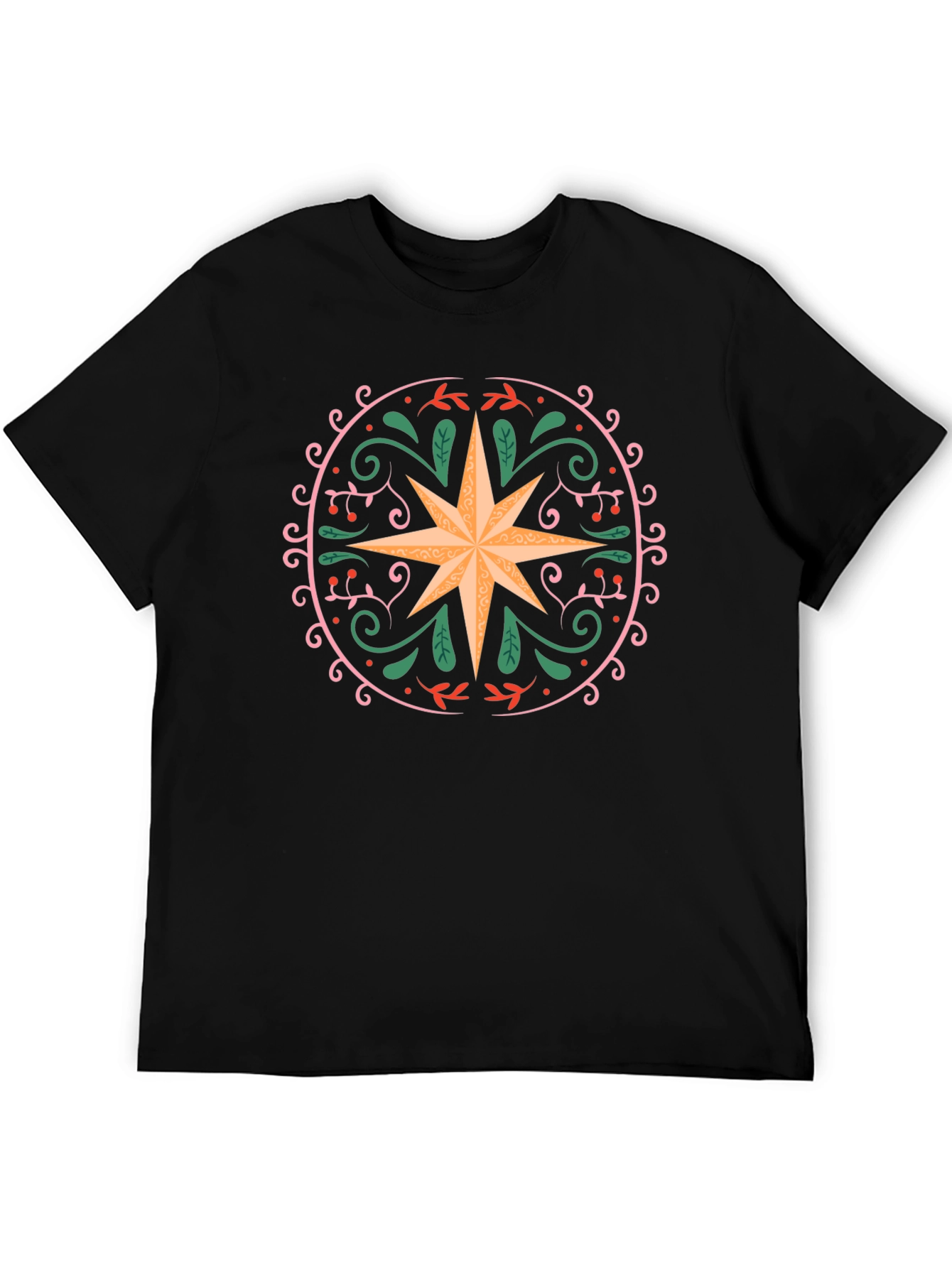 Black Ornate Star Graphic Tee - Black view 5