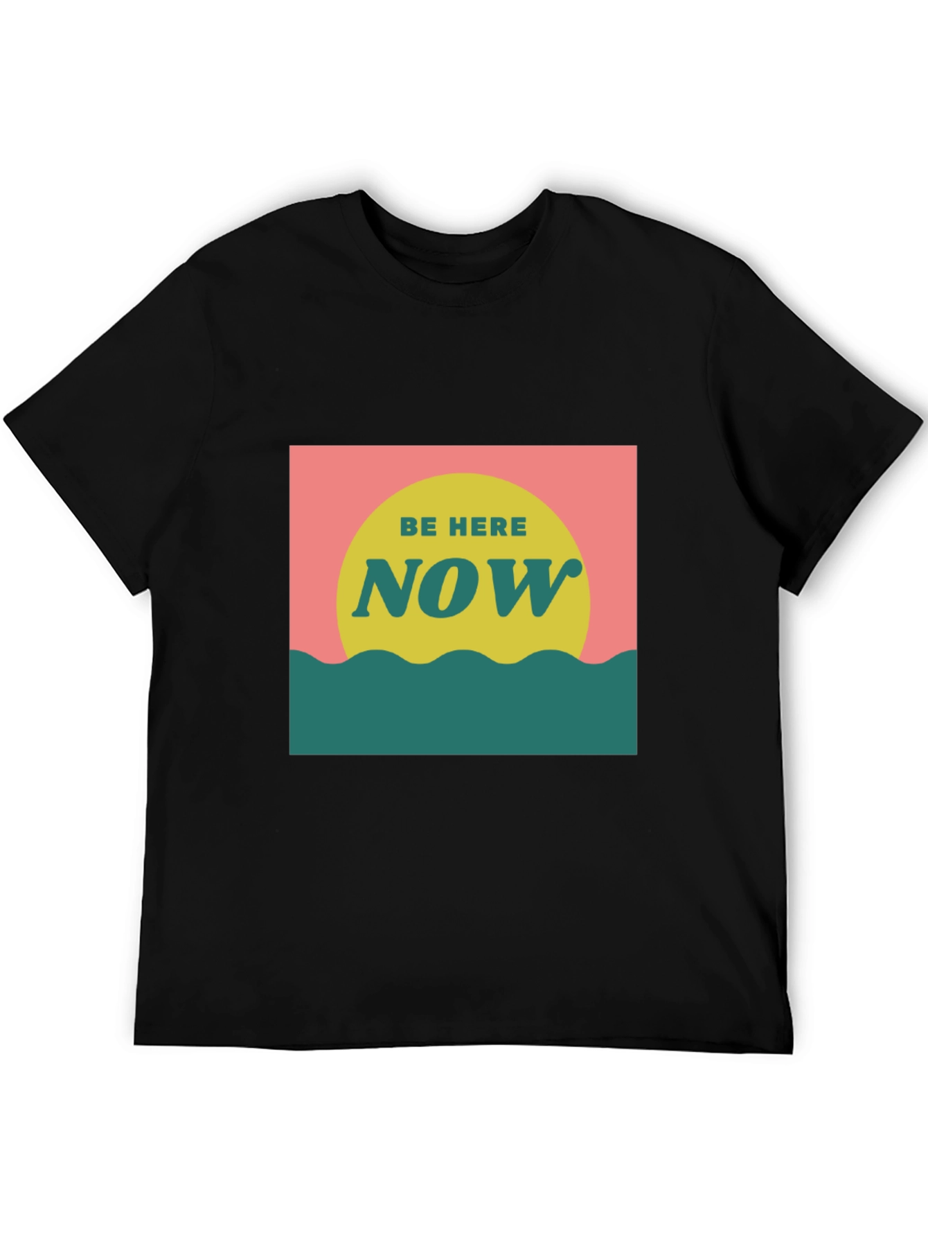 Black Be Here Now Graphic Tee - Zen Inspired Comfort view 5