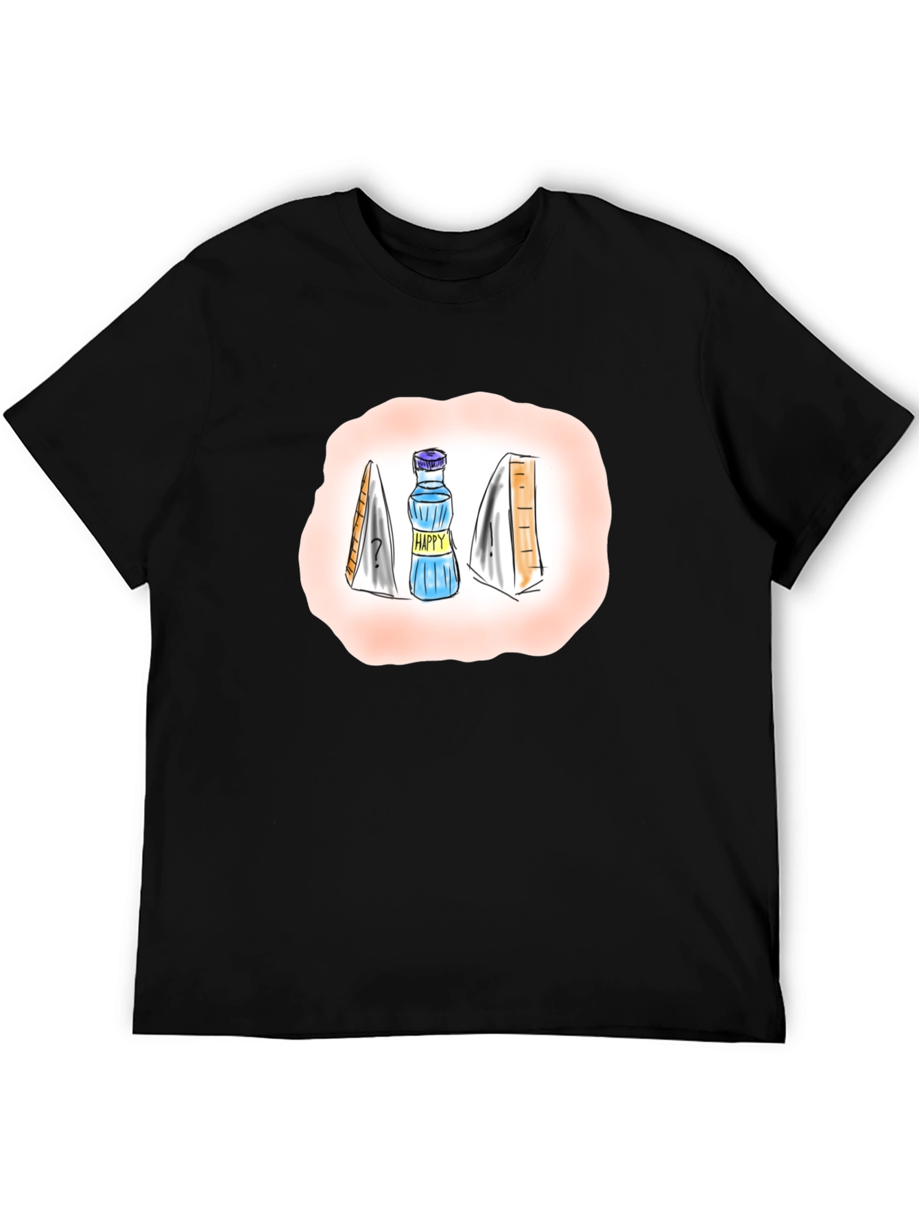 Black Happy Water & Sandwich Graphic T-Shirt - Black view 5