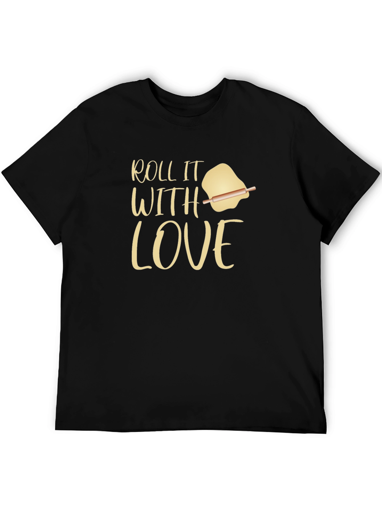 Black Roll It With Love Graphic T-Shirt - Unisex Cooking Tee view 5