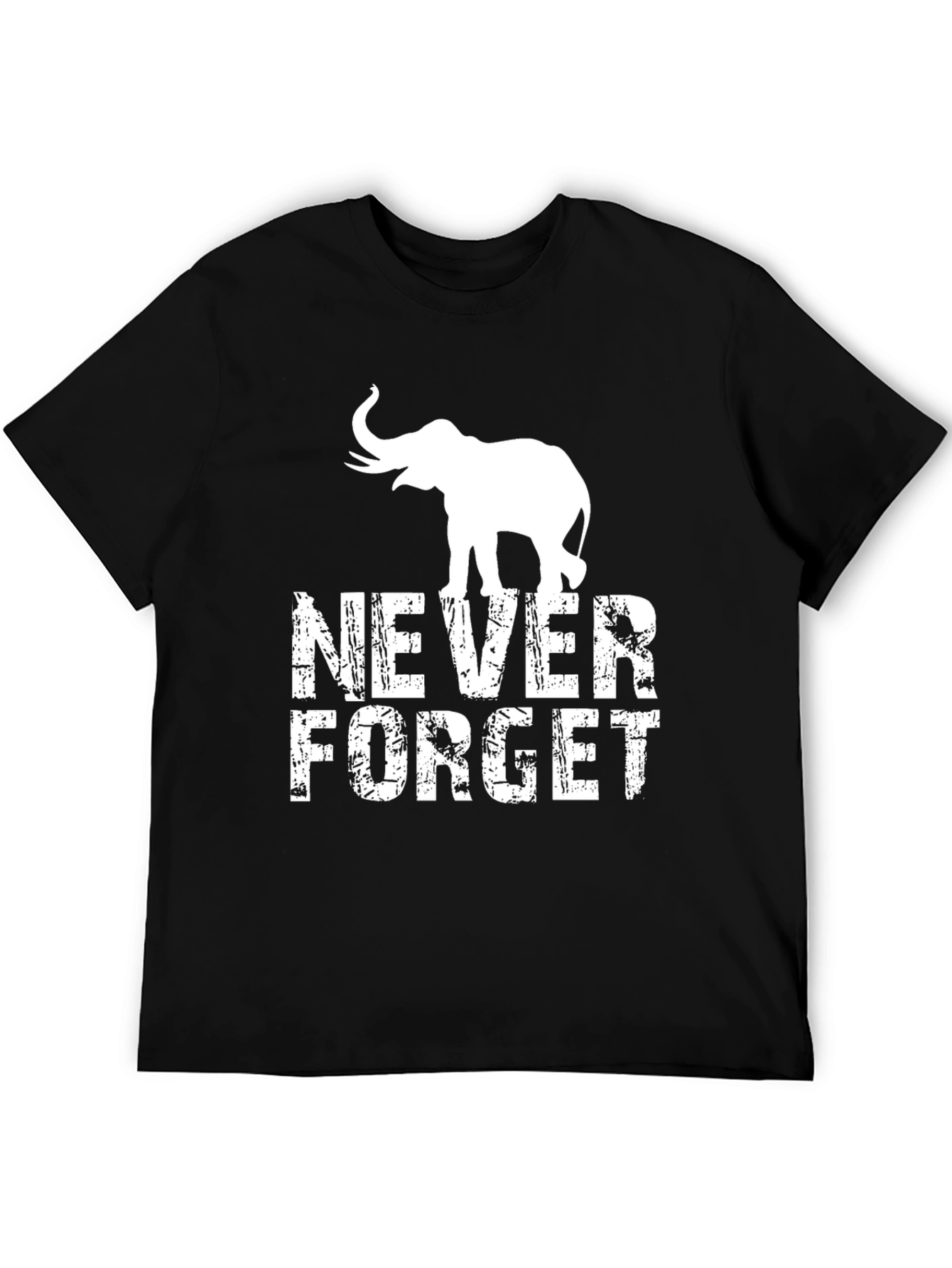 Black Never Forget Elephant Graphic Tee - Black T-Shirt view 5