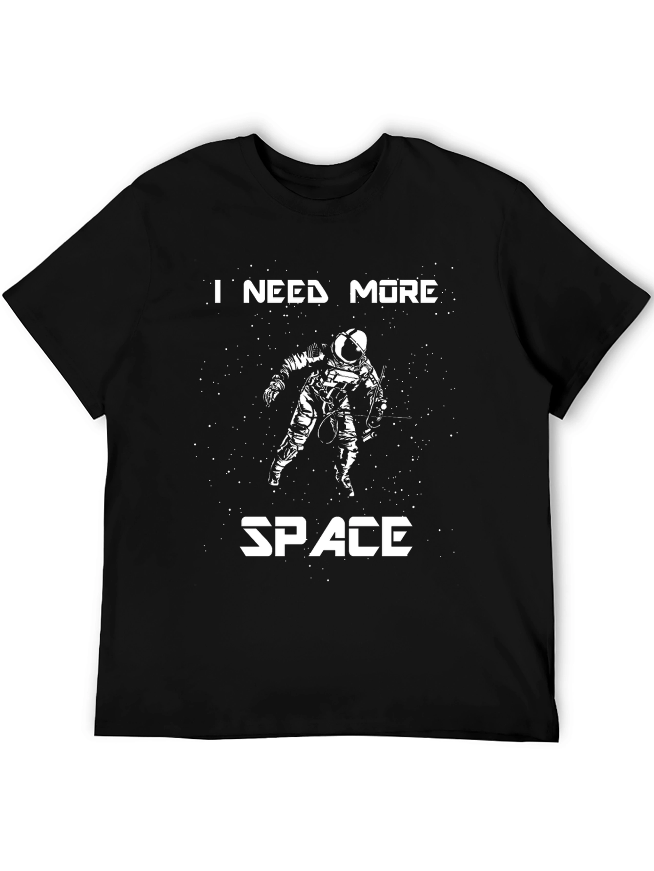 Black I Need More Space T-Shirt - Astronaut Design view 5