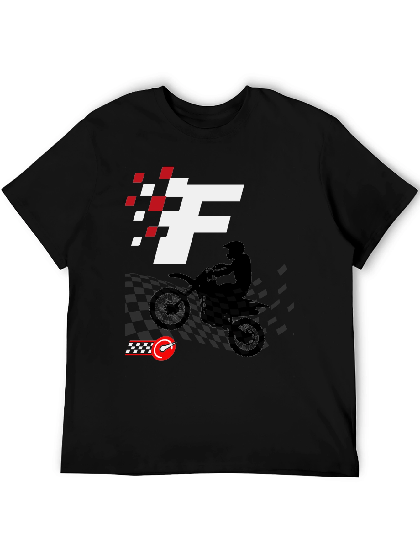 Black Motocross Rider Graphic Tee - Race Ready Style view 5