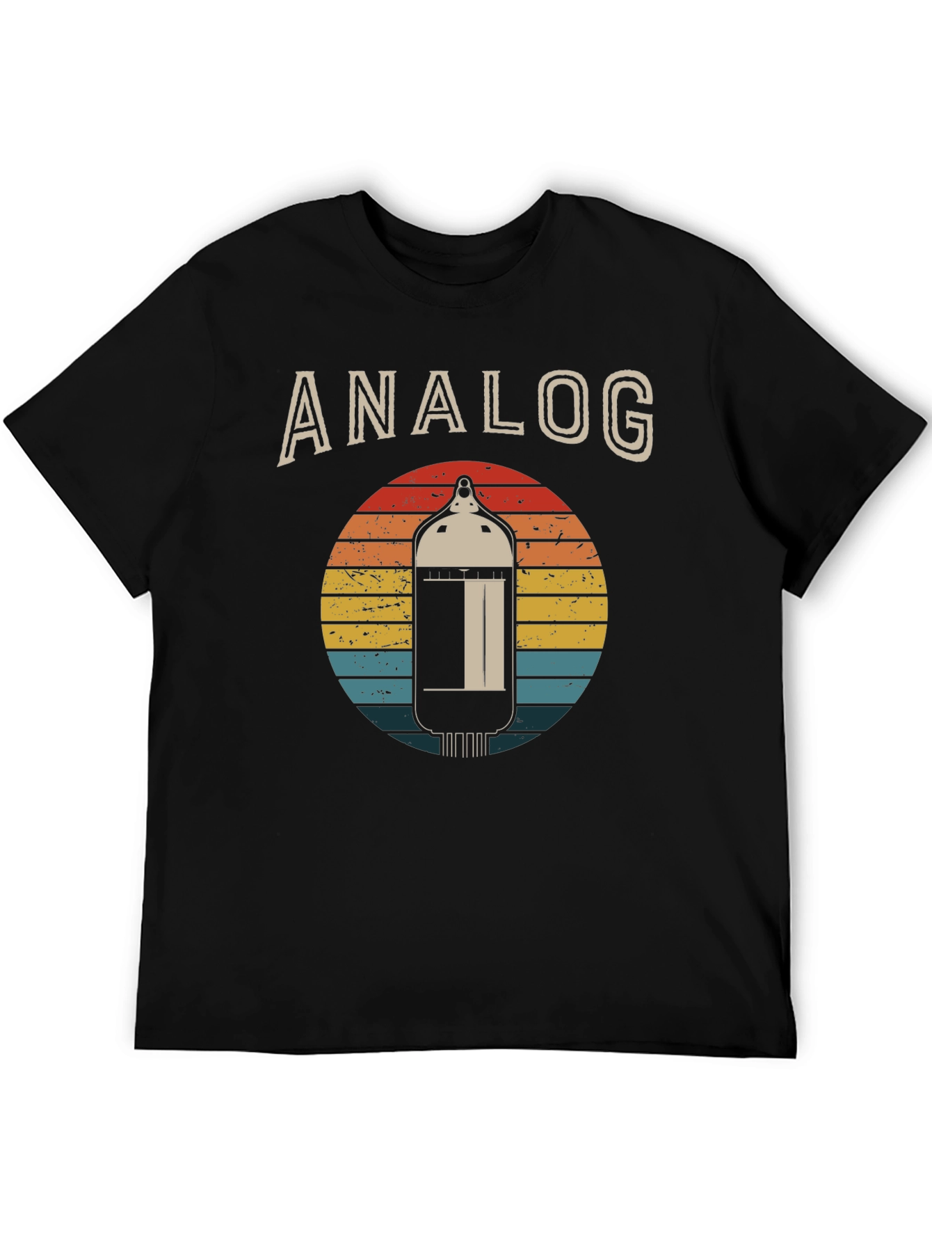 Black Analog Tube Sunset Graphic Tee - Vintage Style view 5