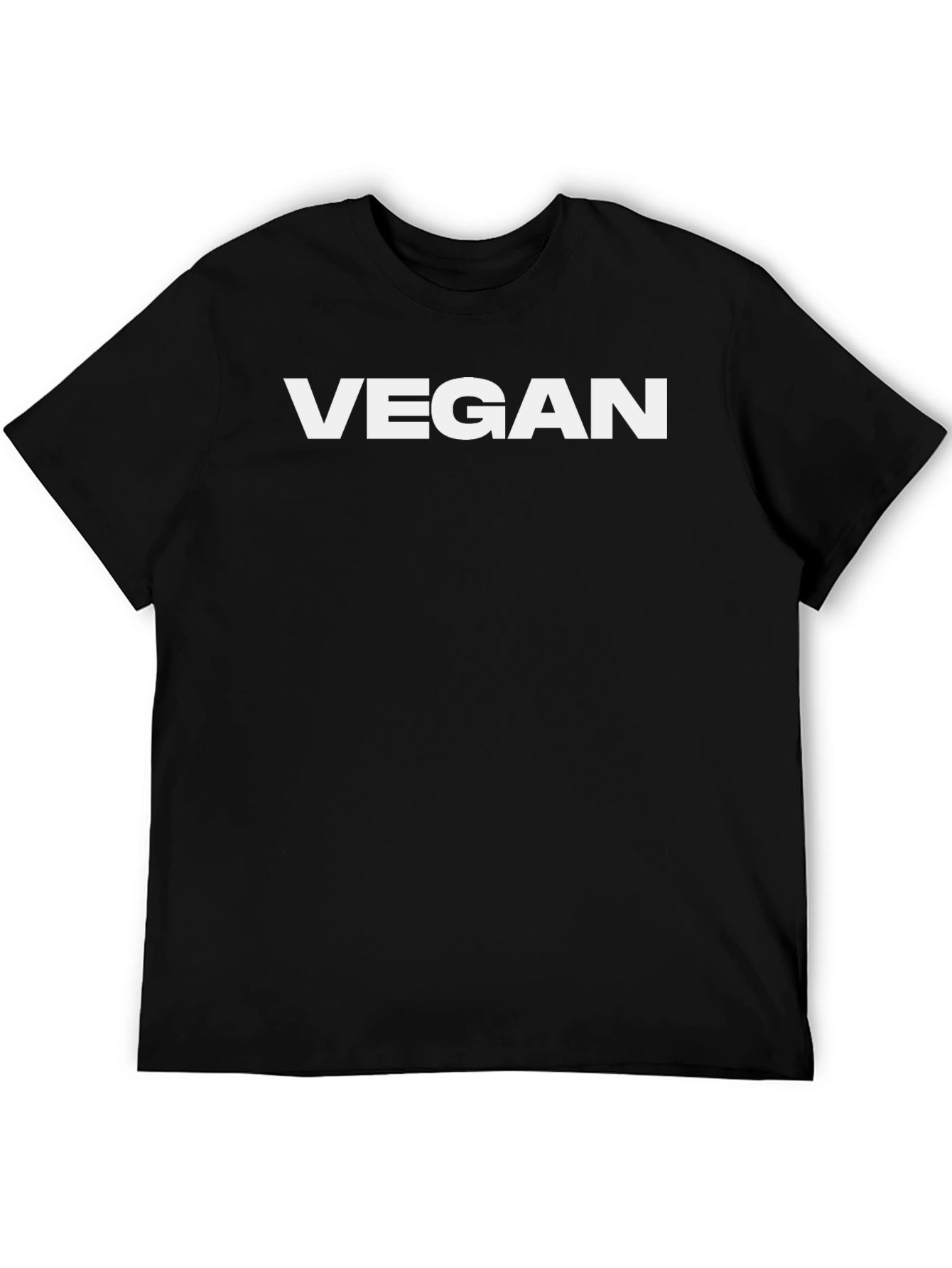 Black Vegan Black T-Shirt Bold White Lettering view 5