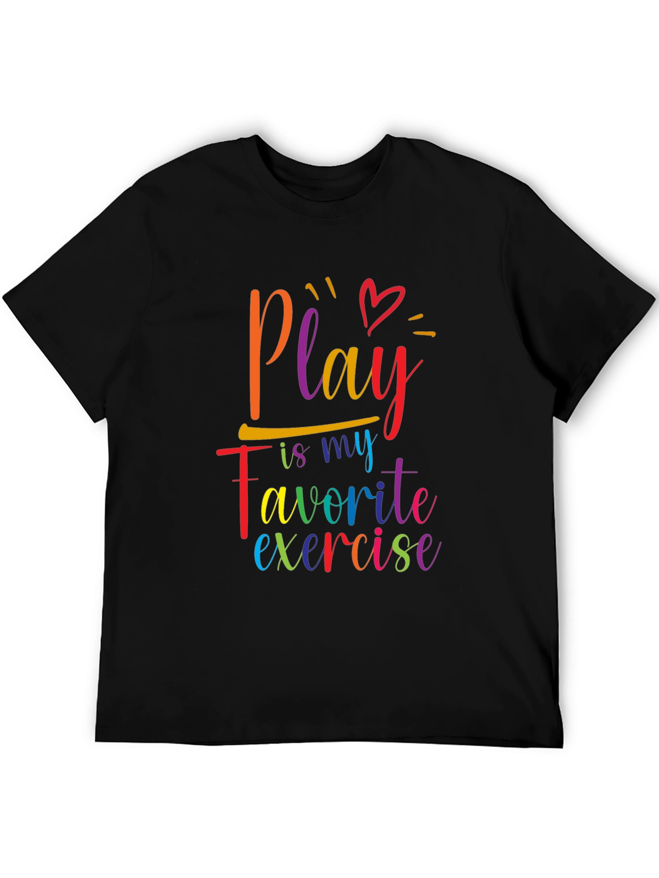 Black Play is my Favorite Exercise Rainbow T-Shirt view 5