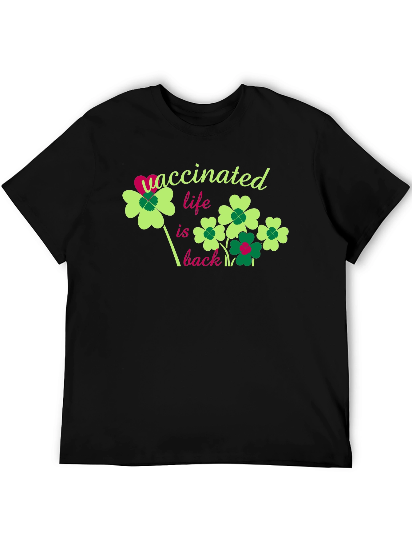Black Vaccinated Life is Back T-Shirt view 5