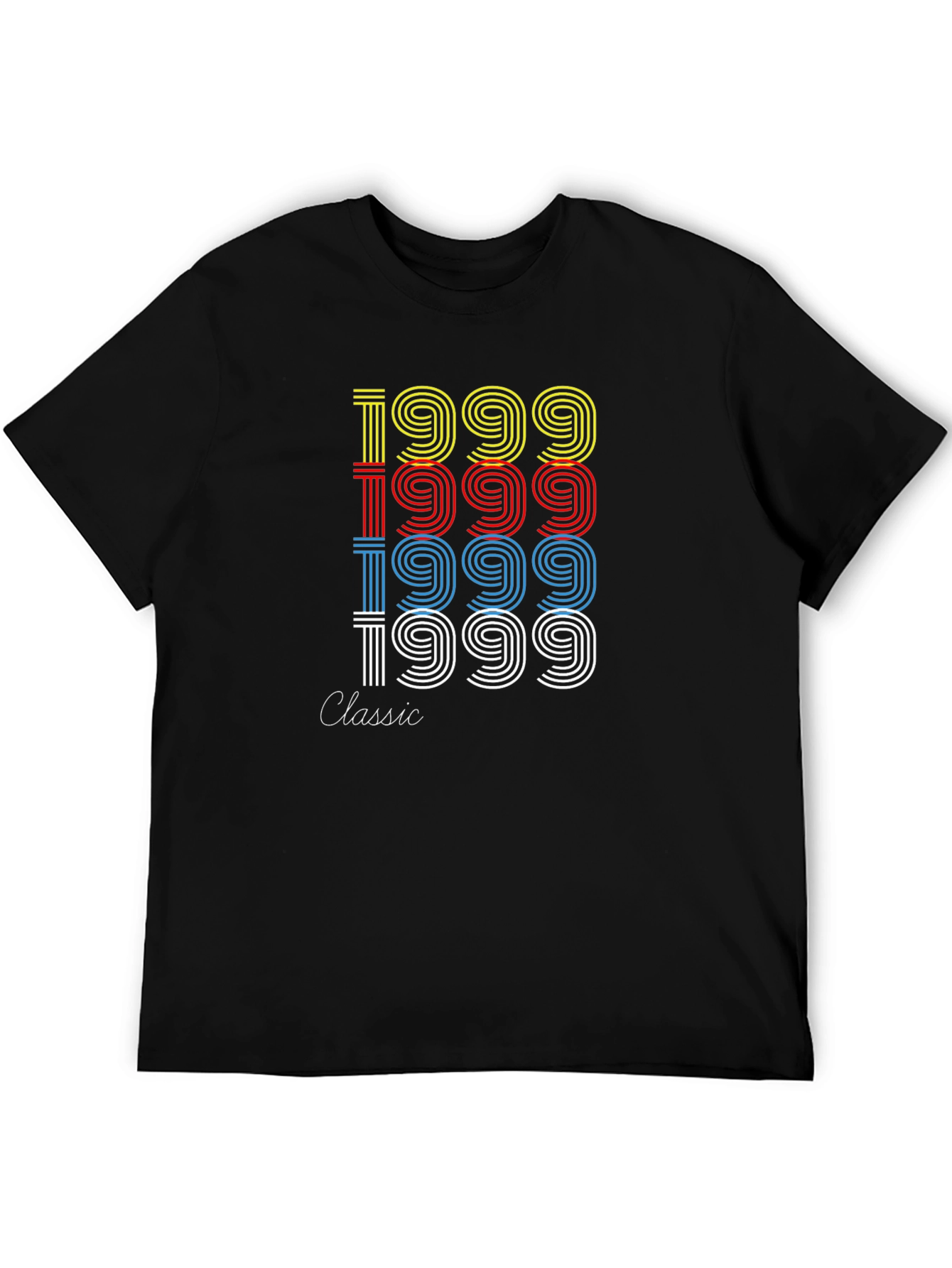 Black Classic 1999 Year T-Shirt - Retro Birthday Tee view 5
