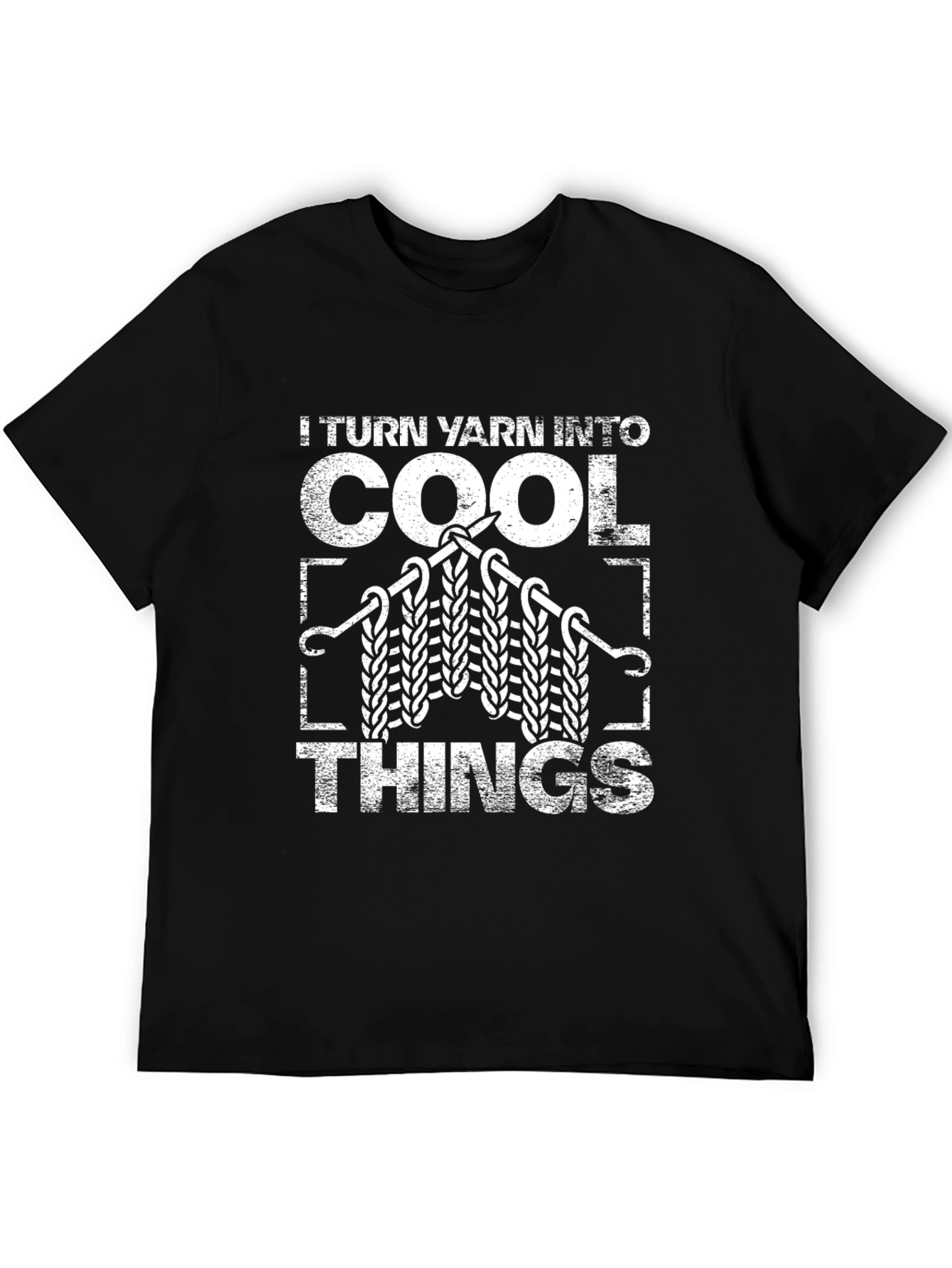 Black I Turn Yarn Into Cool Things T-Shirt view 5