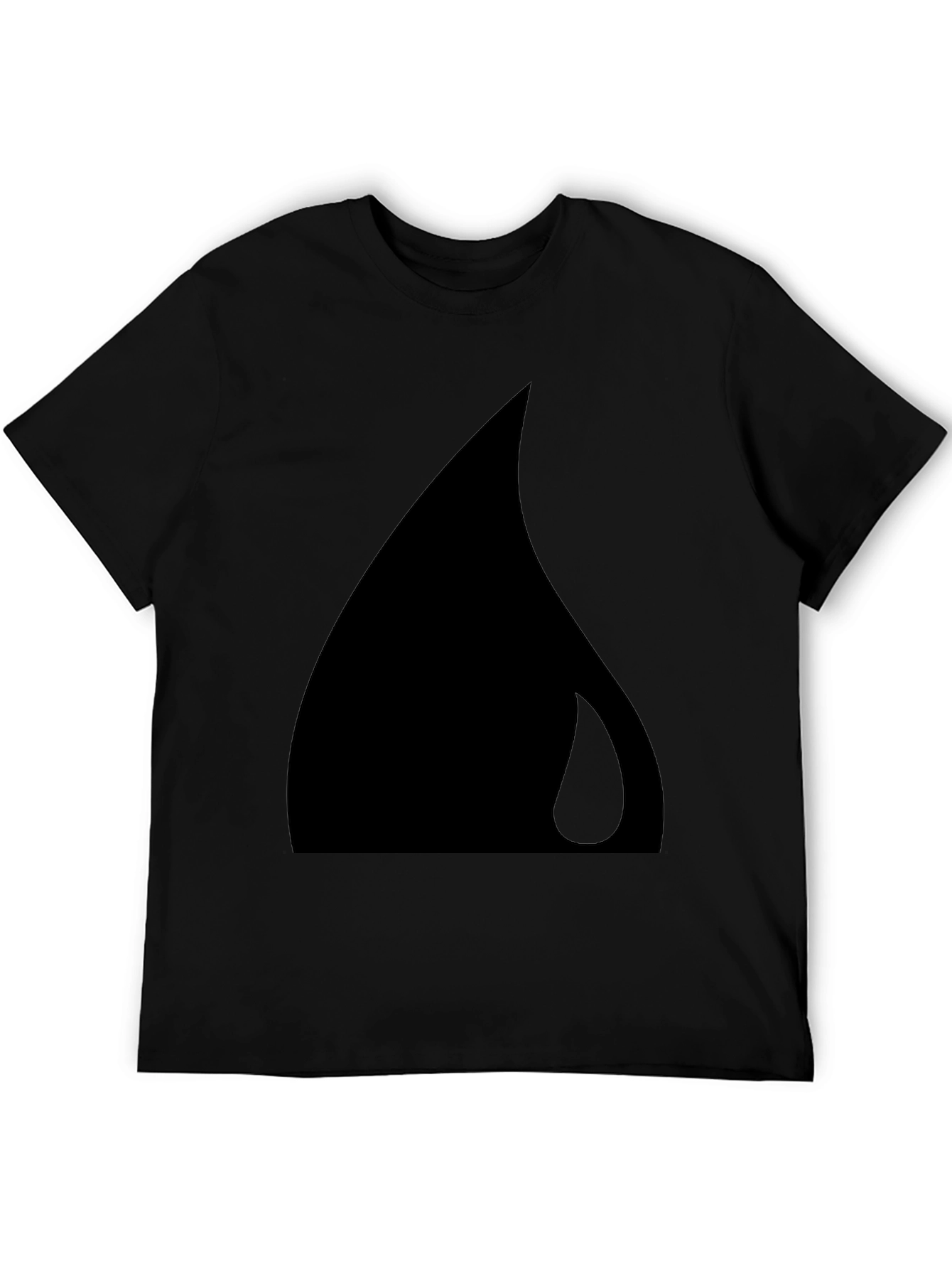 Black Minimalist Black Teardrop Graphic Tee - Modern Style view 5