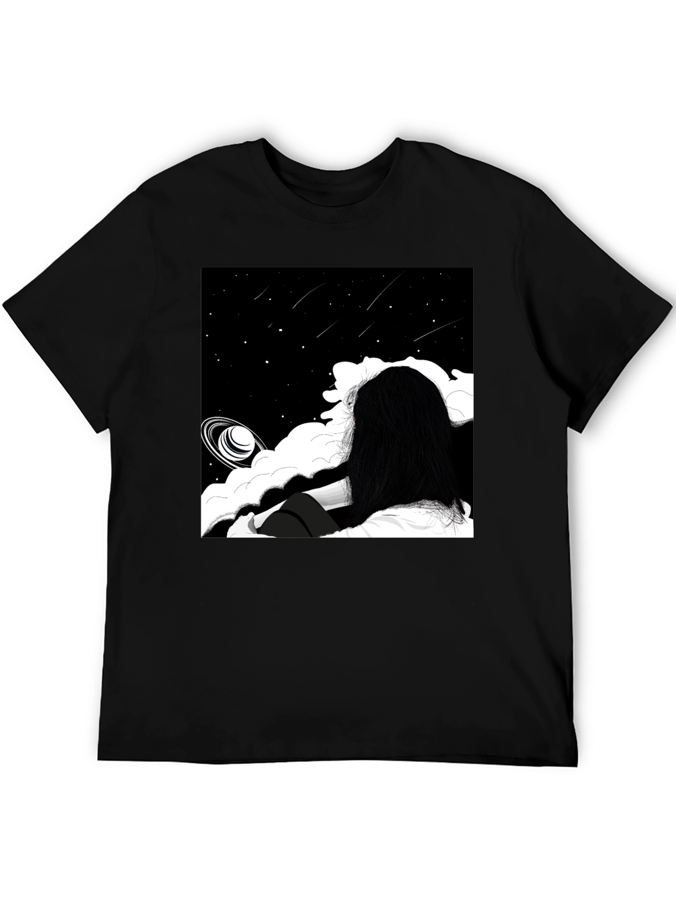 Black Cosmic Dreamscape T-Shirt view 5
