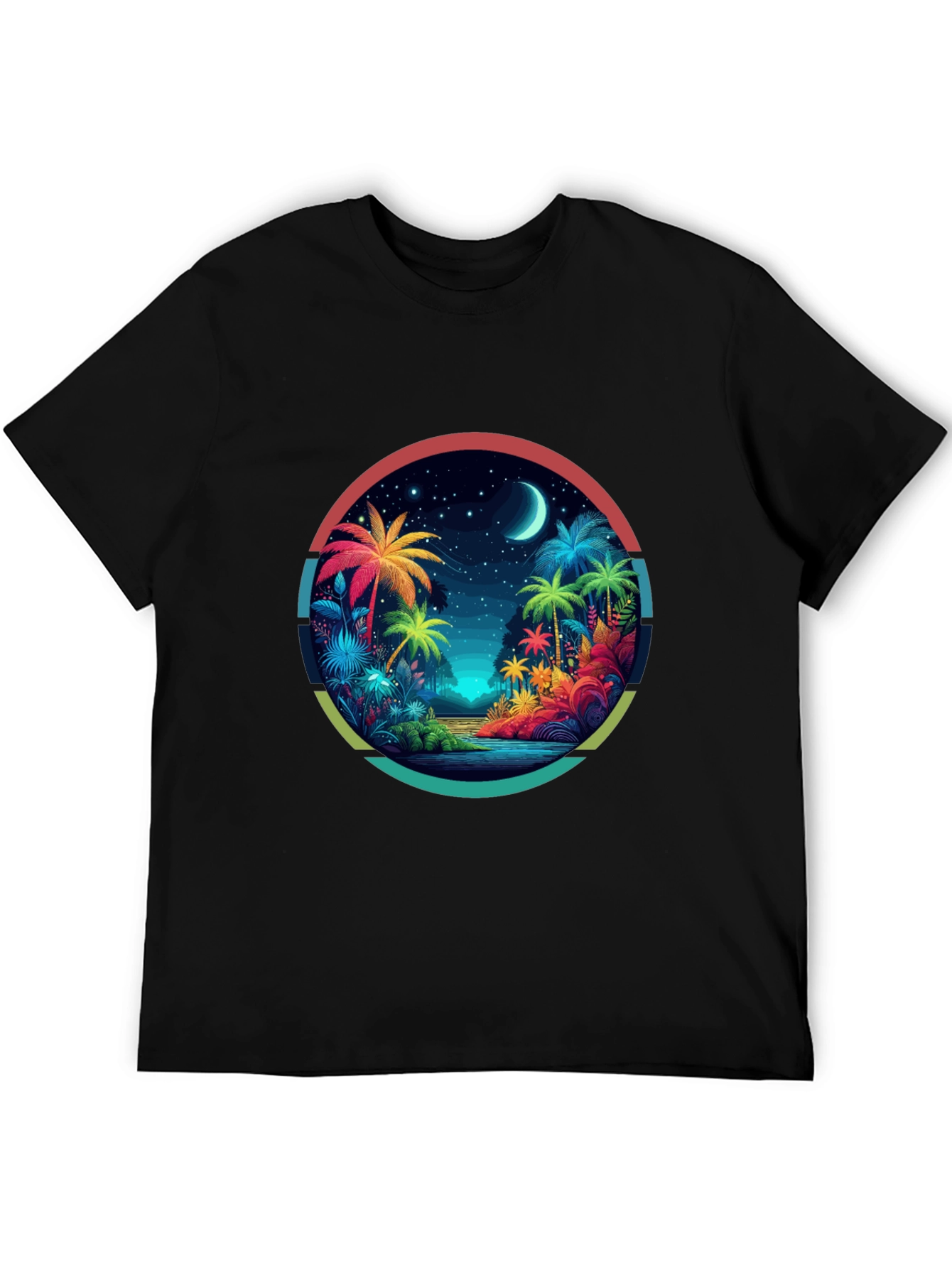 Black Tropical Palms Graphic Tee - Island Vibes view 5