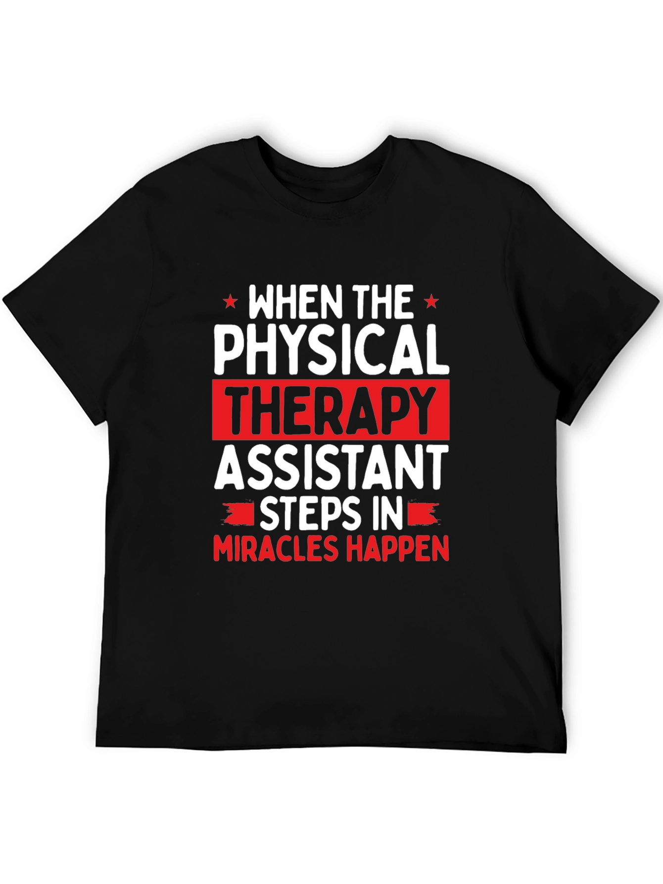 Black Physical Therapy Assistant Graphic T-Shirt view 5