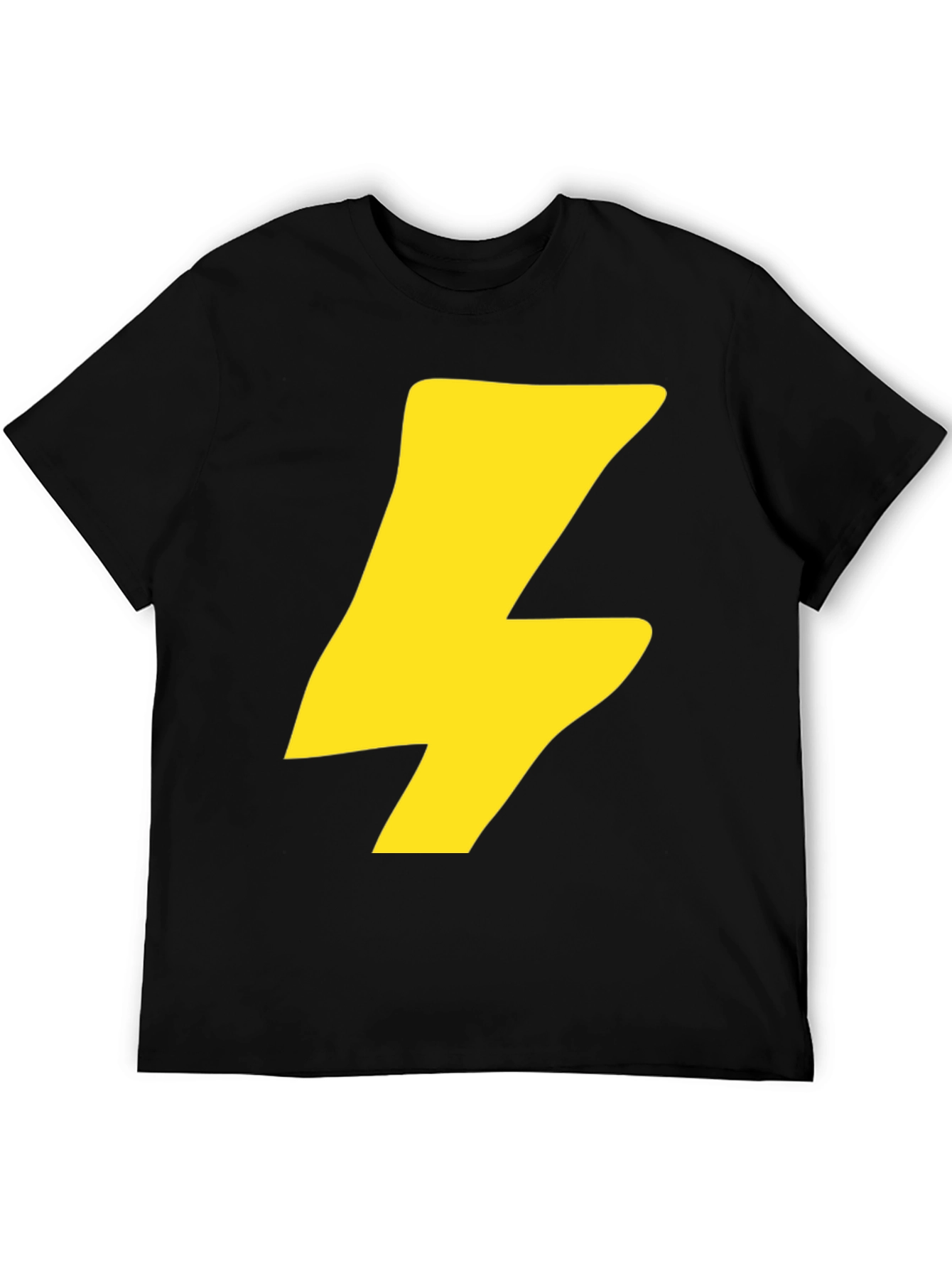 Black Flash Bolt Graphic Tee - Black Cotton Crew Neck T-Shirt view 5