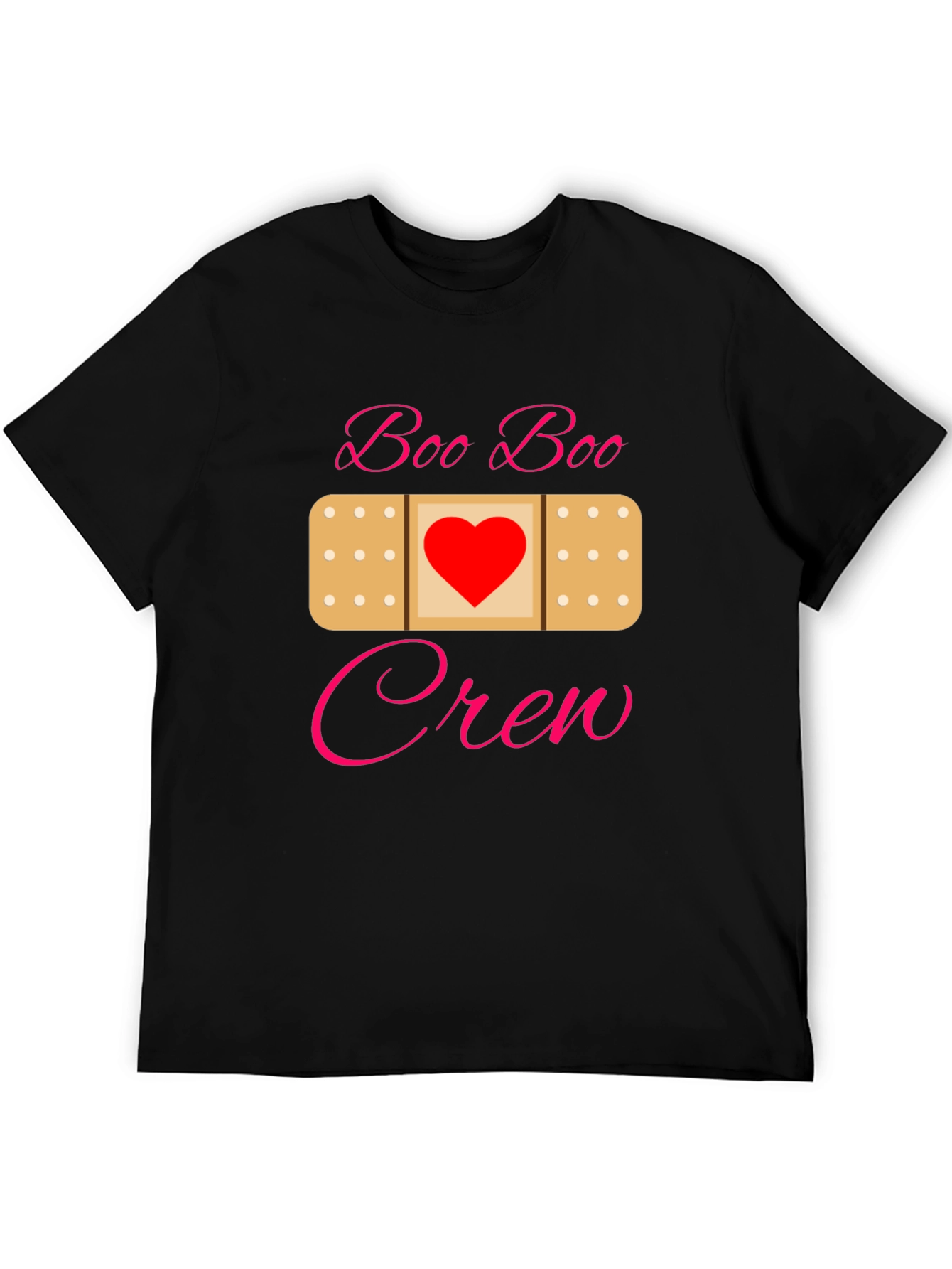 Black Boo Boo Crew Bandage Heart T-Shirt view 5