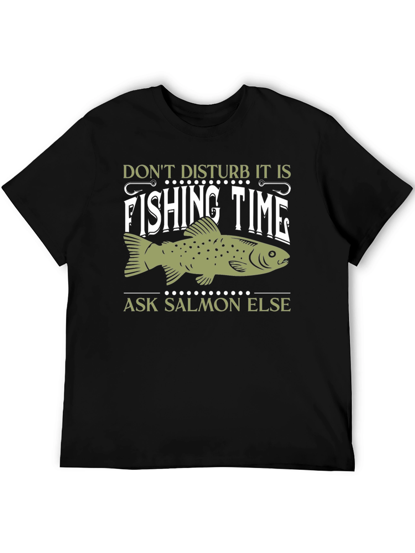 Black Fishing Time T-Shirt - Ask Salmon Else! view 5