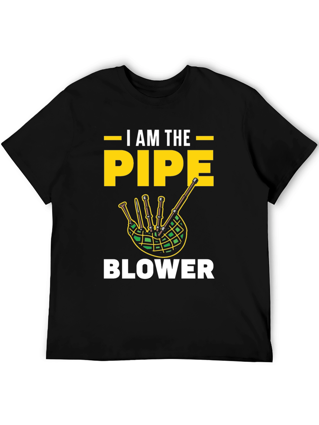 Black I AM THE PIPE BLOWER Graphic T-Shirt view 5