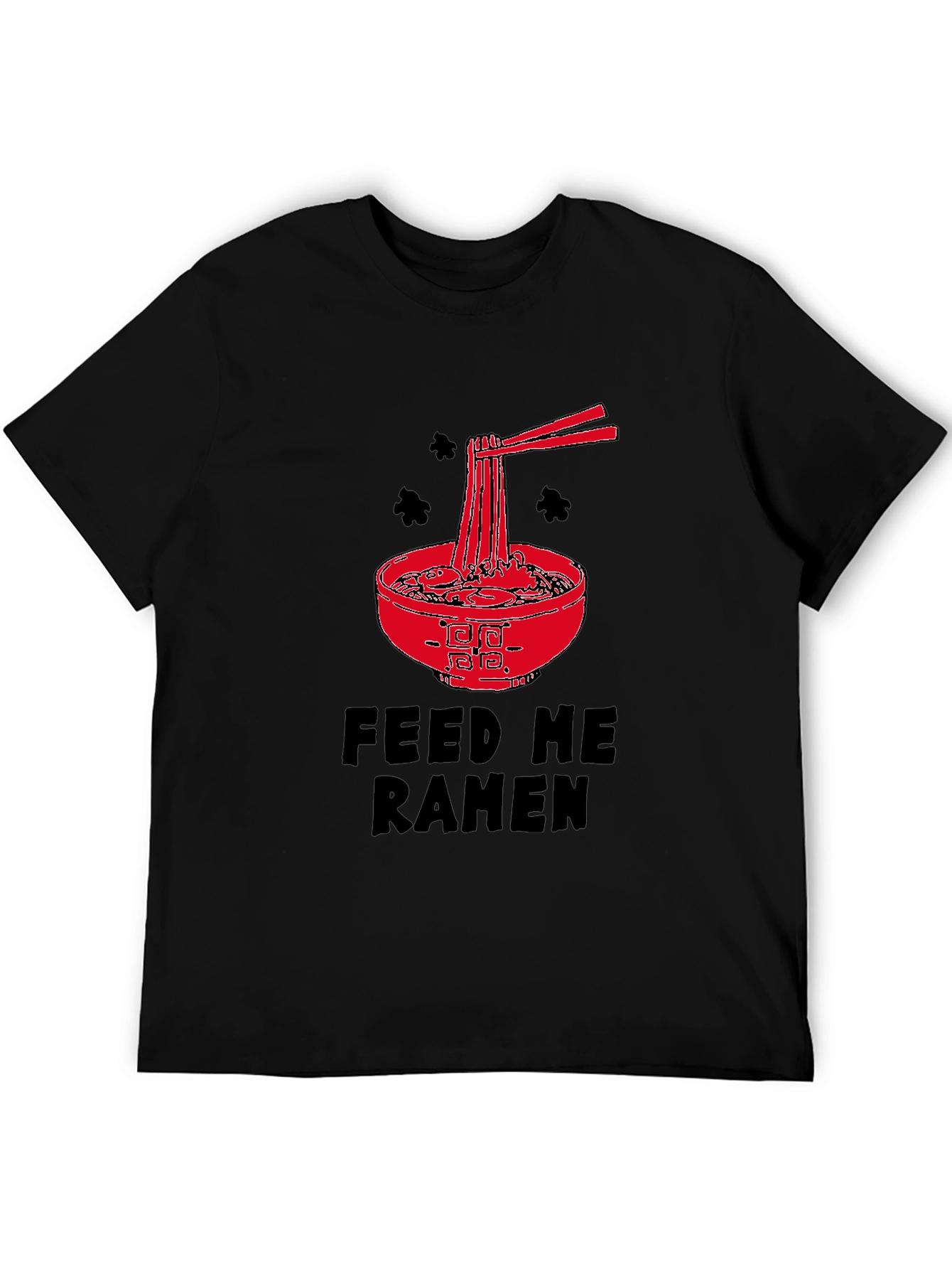 Black Feed Me Ramen Graphic Tee - Black Cotton T-Shirt view 5