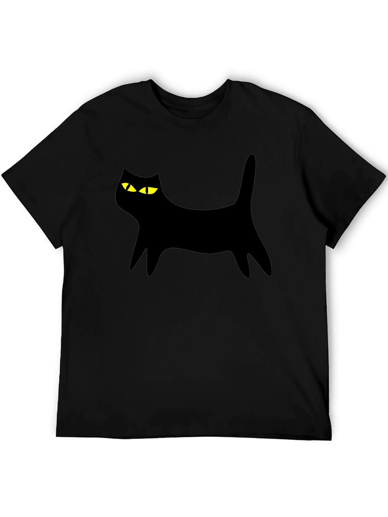 Black Black Cat Graphic Tee - Men's Cotton T-Shirt view 5