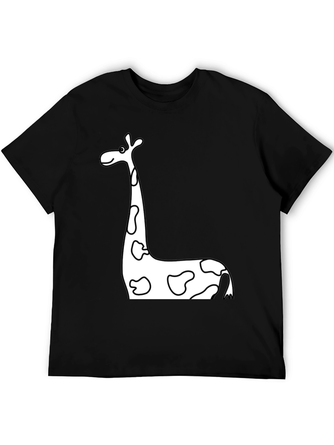 Black Black Giraffe Print T-Shirt view 5