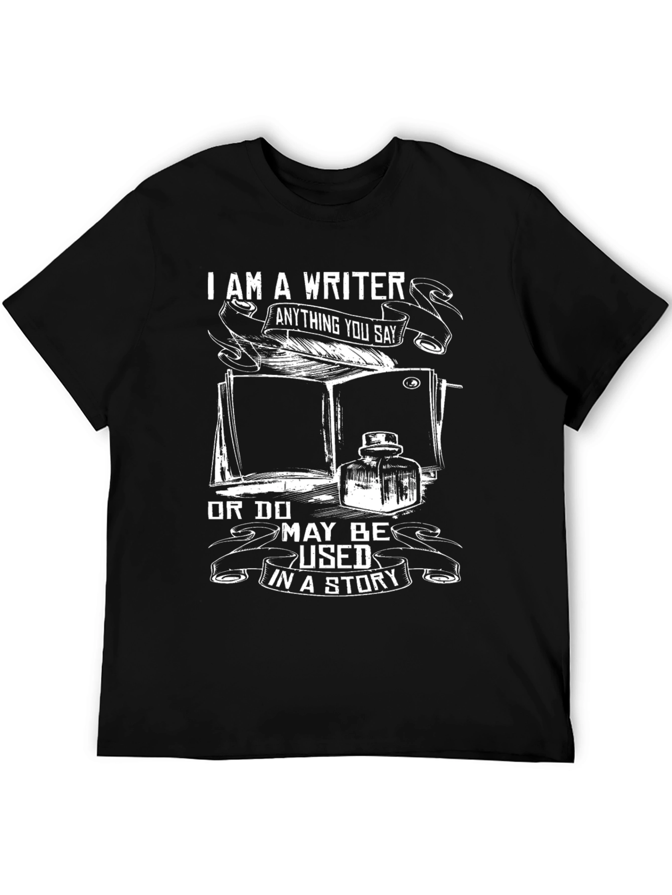 Black I am a Writer T-Shirt view 5