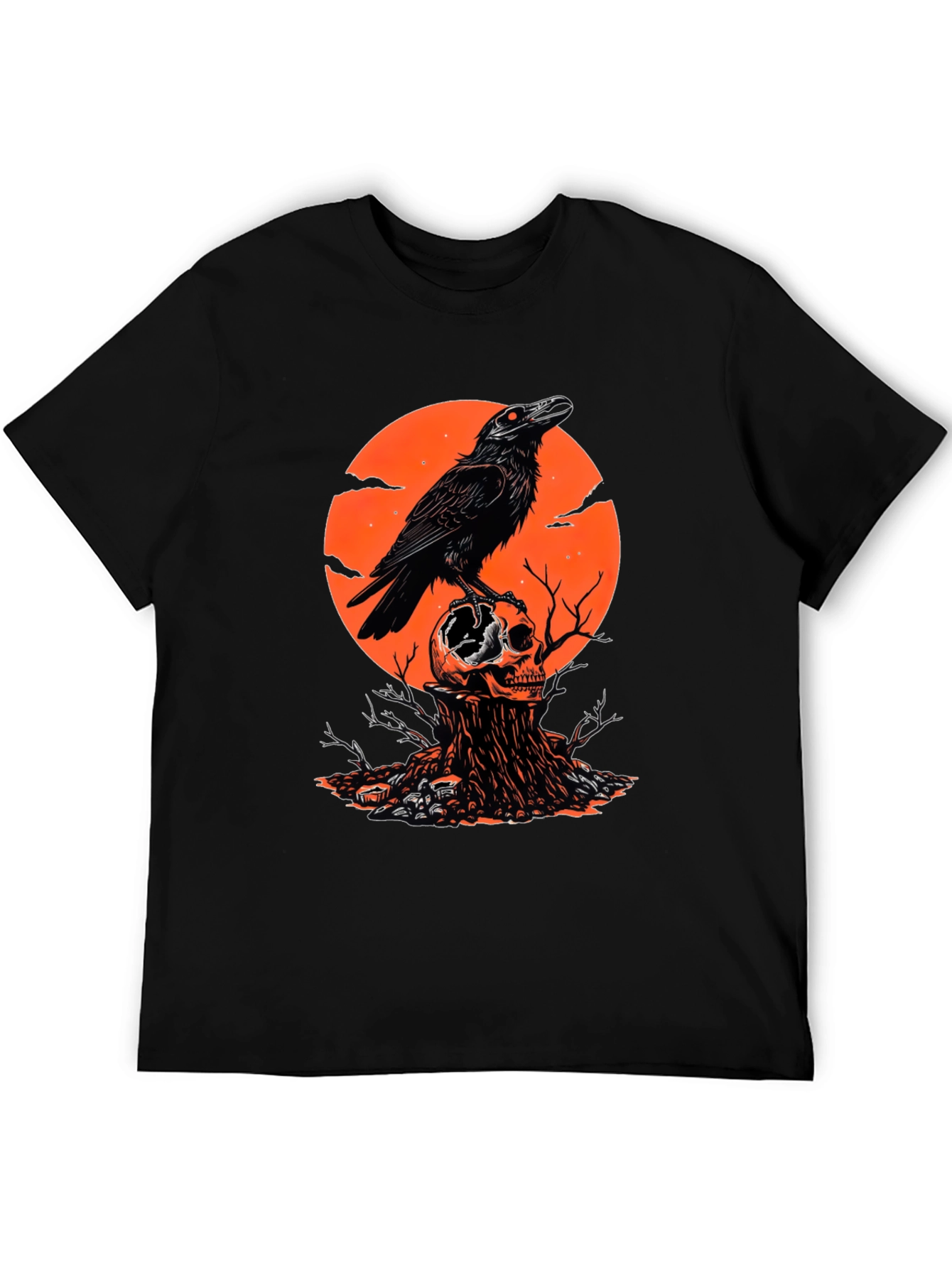 Black Raven Skull T-Shirt - Gothic Style view 5