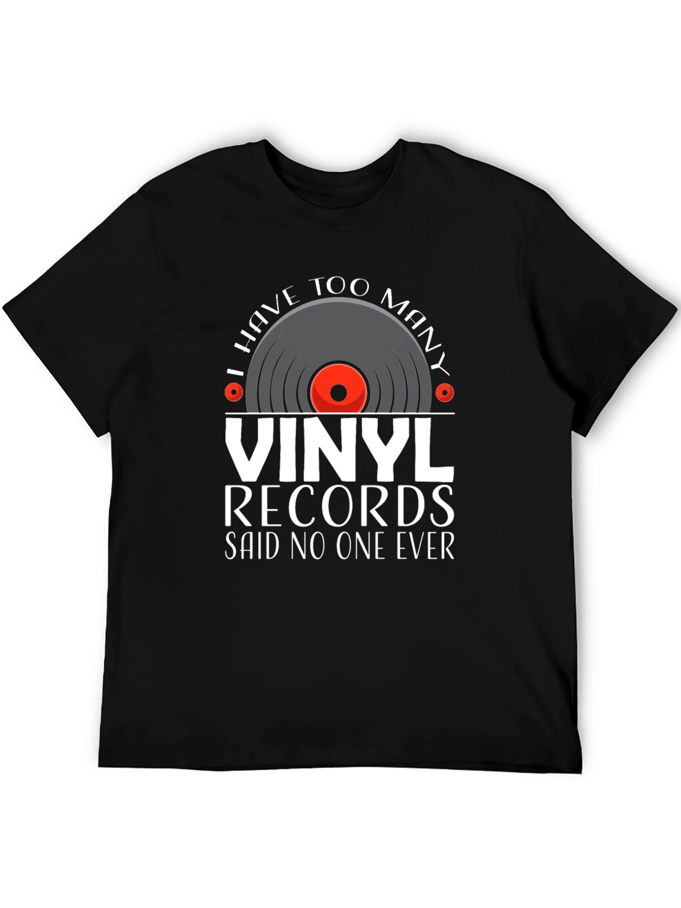 Black Vinyl Records Graphic Tee - Music Lover T-Shirt view 5