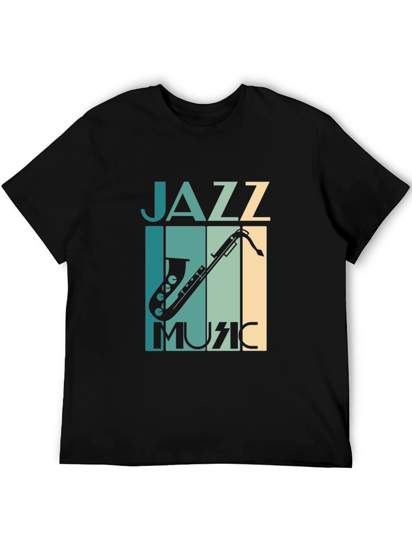 Black Jazz Music Graphic Tee - Black Saxophone T-Shirt view 5
