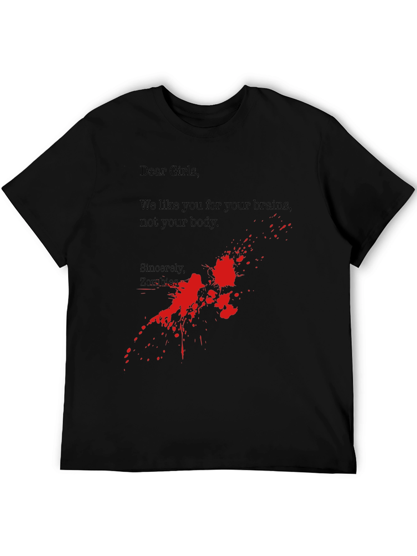 Black Zombie Brains T-Shirt - Funny Horror Tee view 5