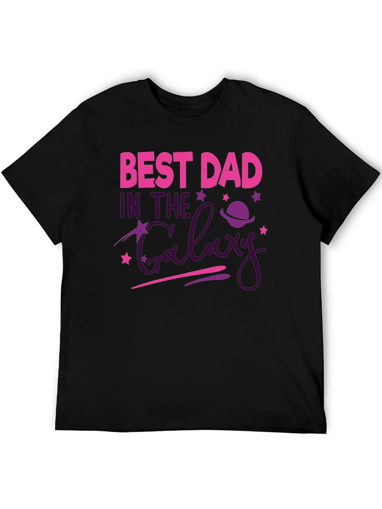Black Best Dad In The Galaxy Graphic Tee view 5