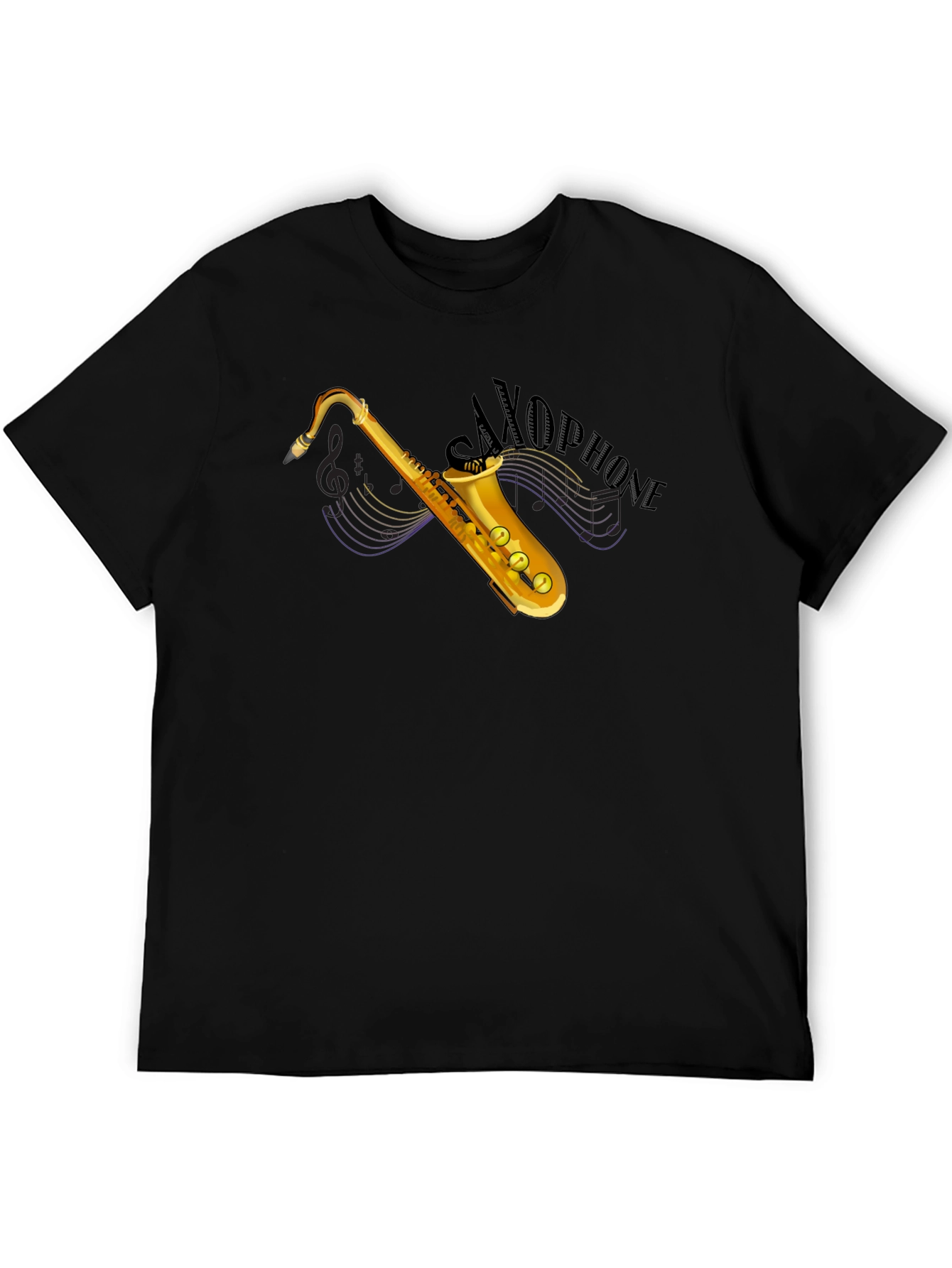 Black Saxophone Graphic T-Shirt - Music Lover Tee view 5