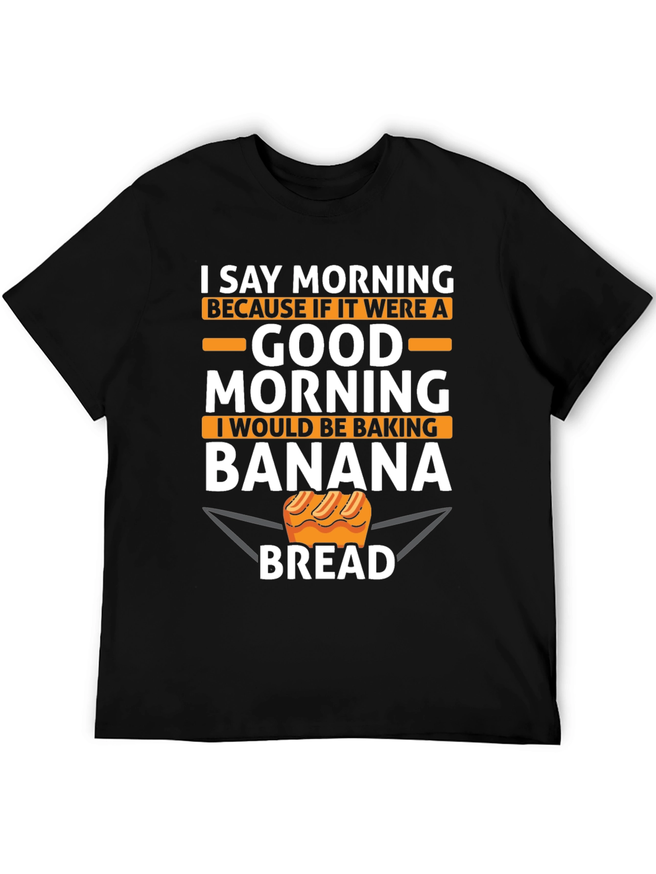 Black Funny Banana Bread Baker T-Shirt view 5
