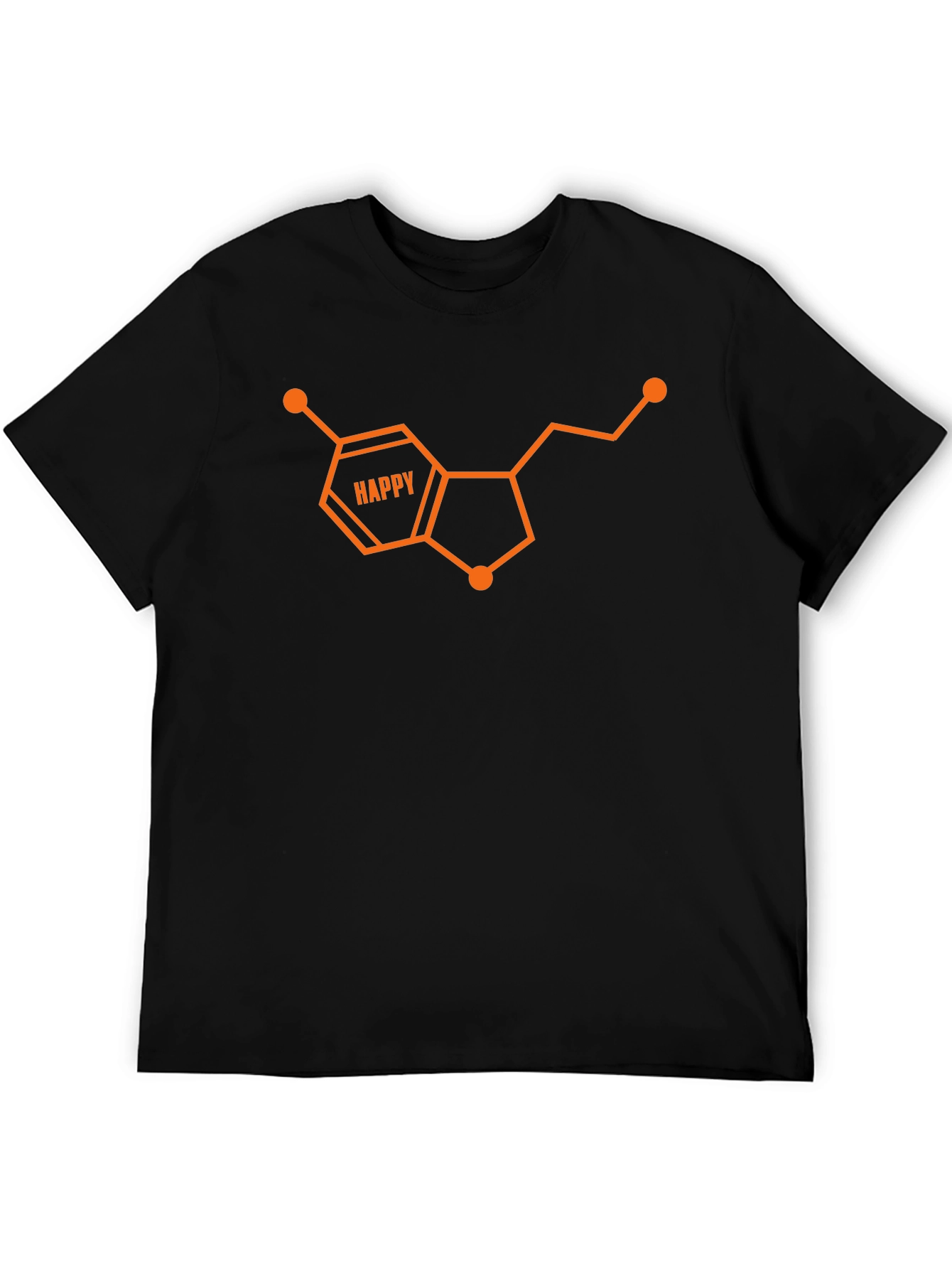 Black Happy Serotonin Molecule Graphic Tee - Black view 5