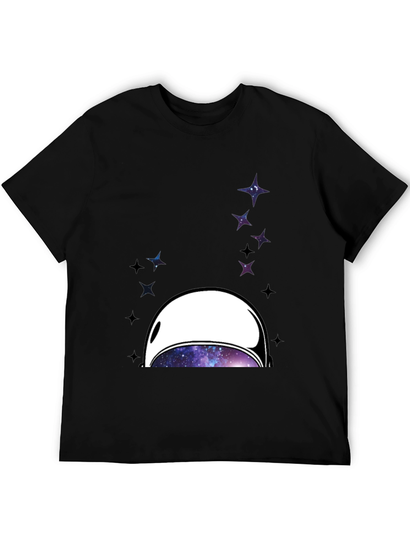 Black Astronaut Helmet Graphic T-Shirt - Space Galaxy Design view 5