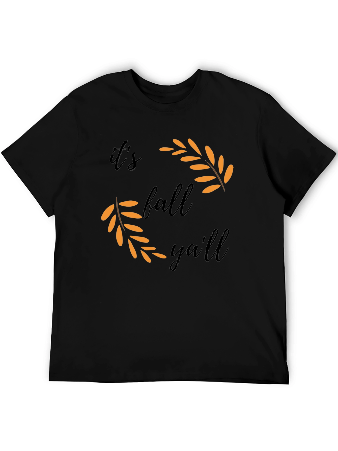 Black It's Fall Y'all T-Shirt view 5