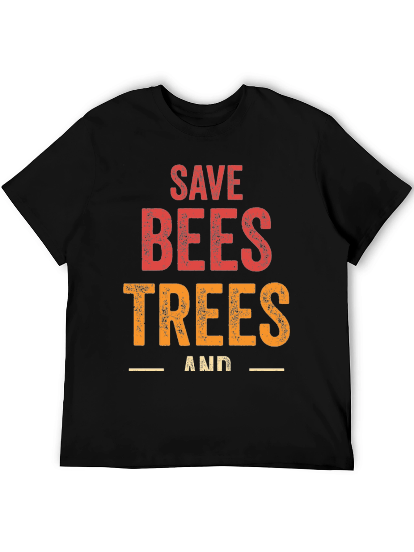 Black Save Bees and Trees Graphic T-Shirt view 5