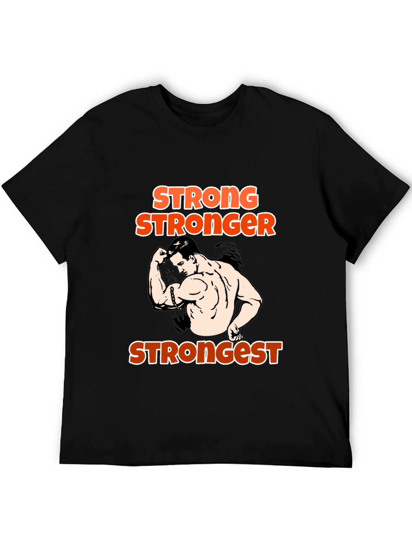 Black Stronger T-Shirt:  Funny Workout Gym Tee view 5