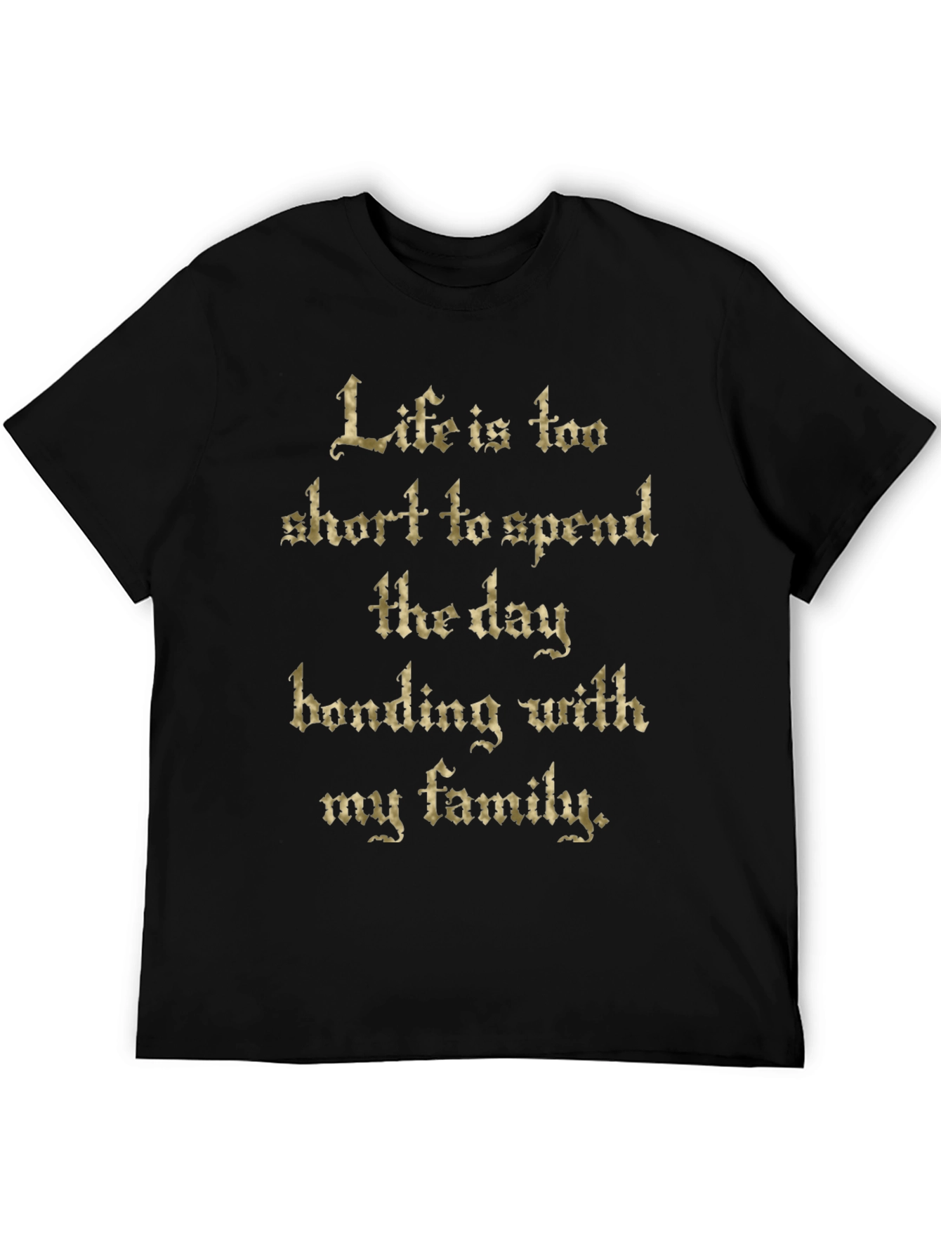 Black Funny 'Life is Too Short' Black Graphic Tee view 5