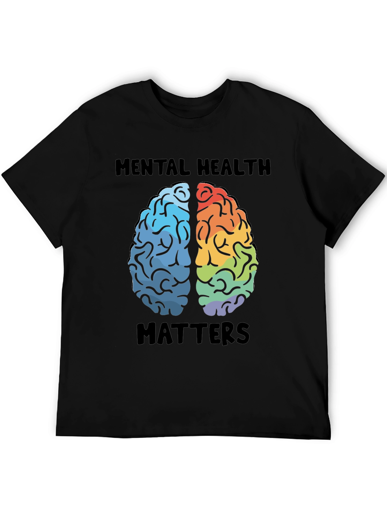 Black Mental Health Matters Brain Graphic T-Shirt view 5