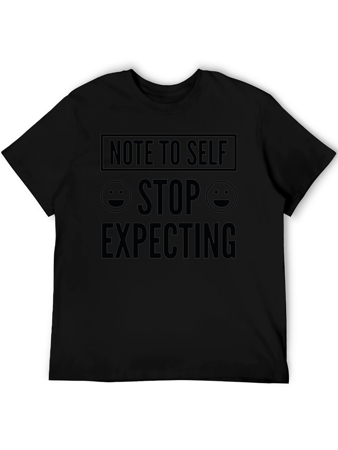 Black Note to Self Funny Graphic Tee - Expectation Humor view 5