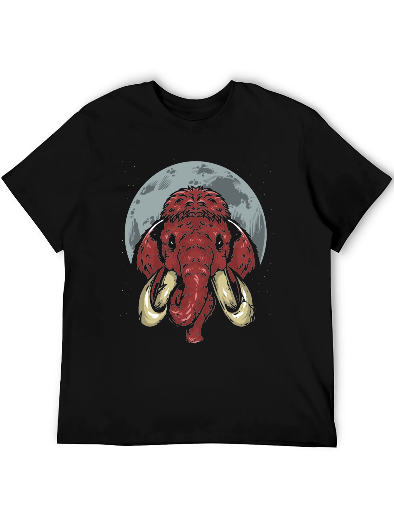 Black Mammoth Moon Graphic Tee - Black Cotton T-Shirt view 5