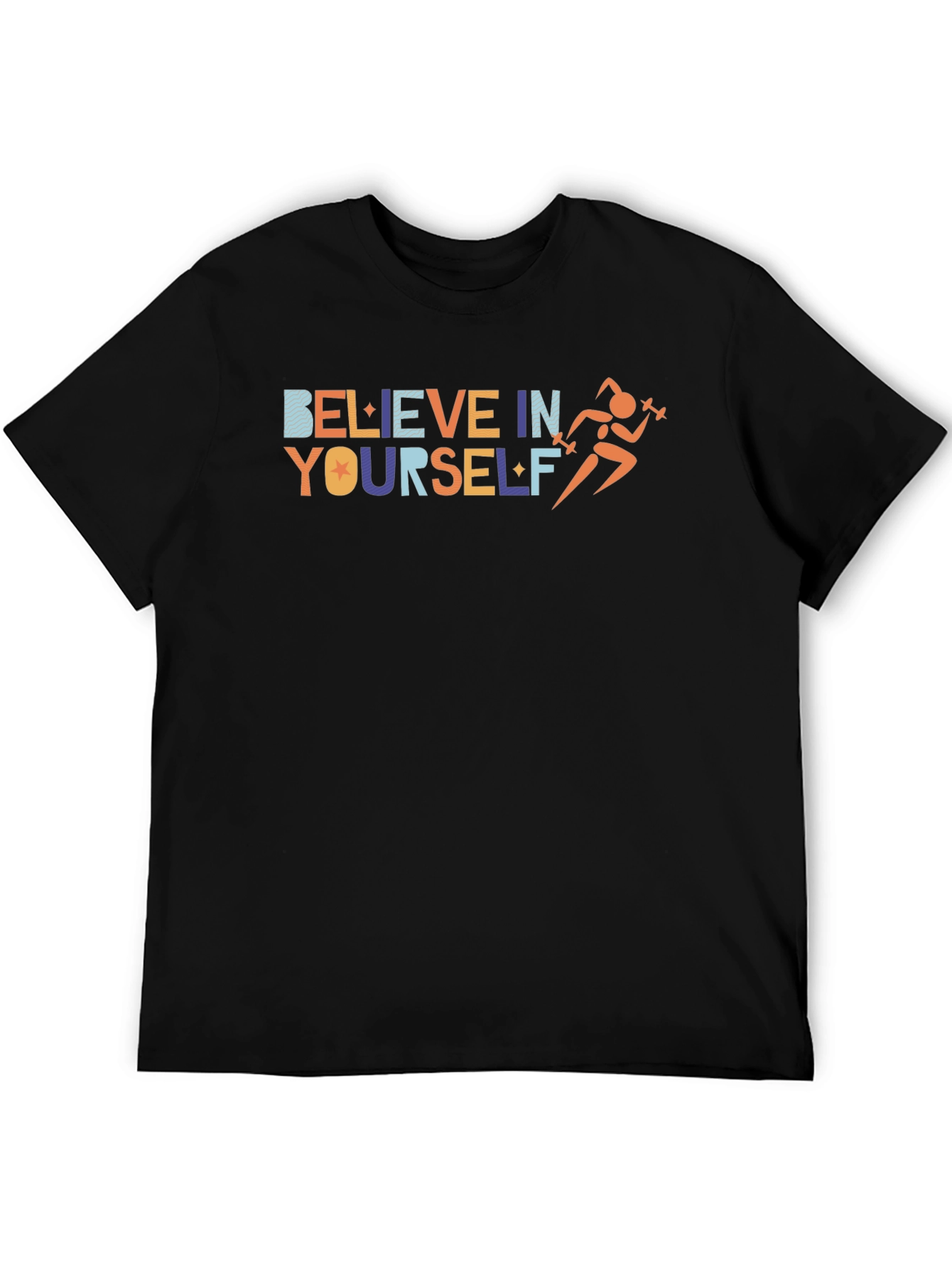 Black Believe In Yourself Workout T-Shirt view 5
