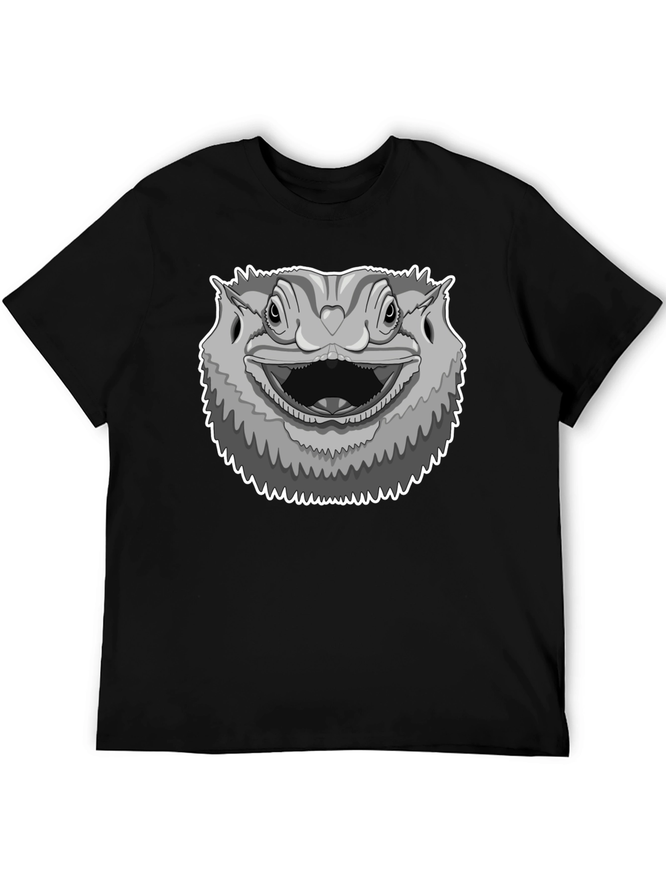 Black Bearded Dragon Graphic Tee - Unisex Black T-Shirt view 5