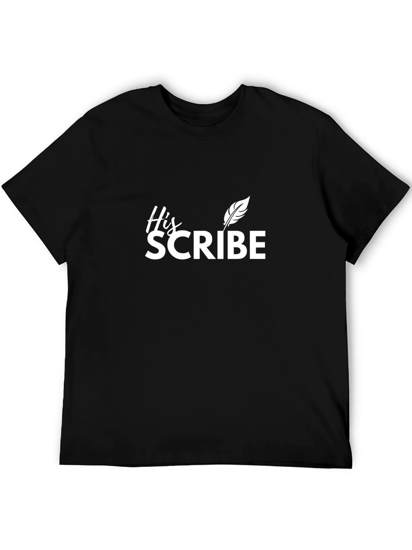 Black His Scribe Graphic T-Shirt - Black Cotton Tee view 5
