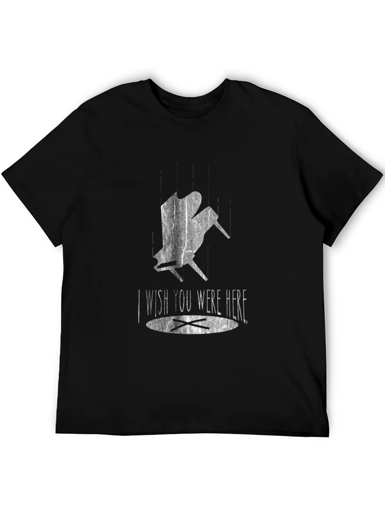 Black Wish You Were Here Graphic Tee - Black Cotton T-Shirt view 5