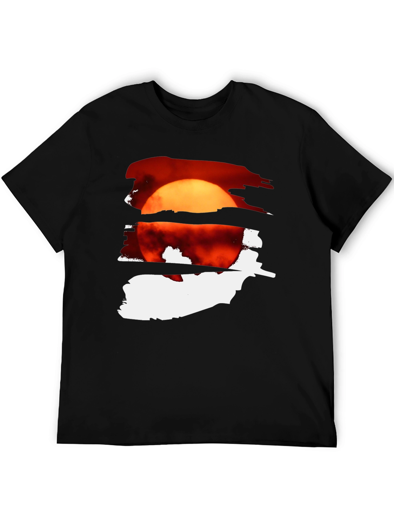 Black Sunset Graphic Tee - Cool Black Cotton Blend view 5