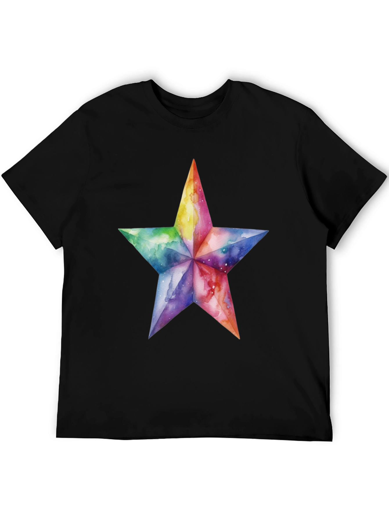 Black Watercolor Star Graphic Tee - Black view 5
