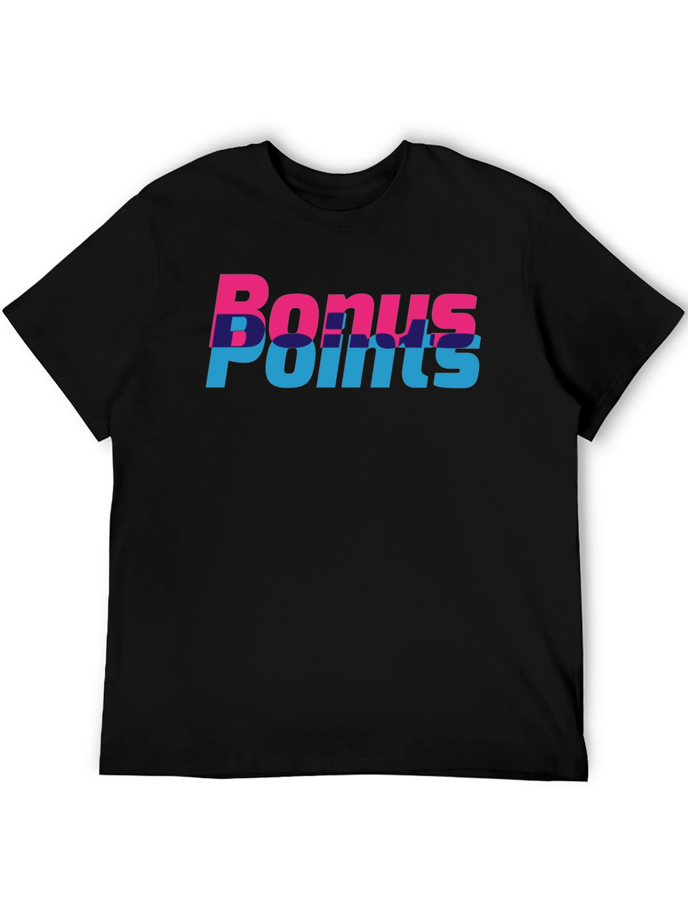 Black Bonus Points Graphic Tee - Black Cotton Shirt view 5