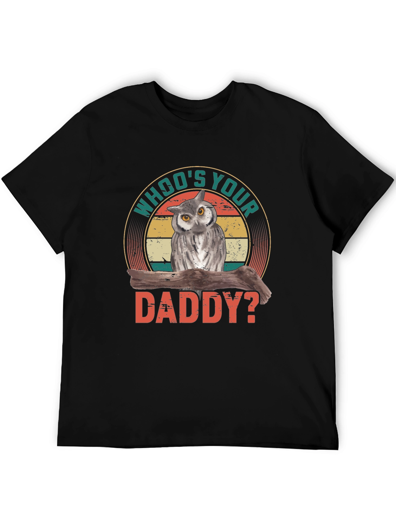 Black Who's Your Daddy Owl Graphic Tee - Vintage Style view 5