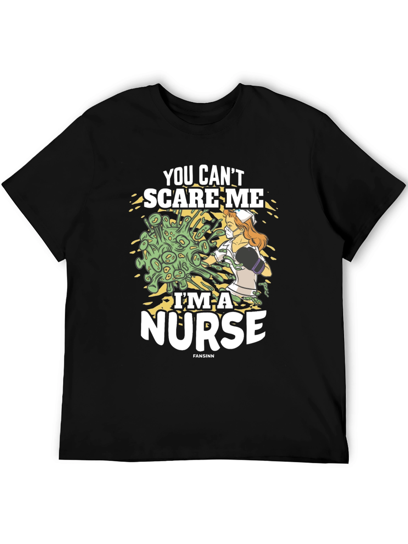 Black You Can't Scare Me I'm a Nurse Graphic Tee view 5
